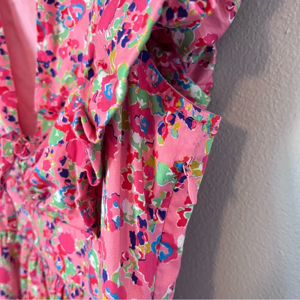 Crosby by Mollie Burch Holcomb Tiered Ruffle Mini Dress Bougainvillea Floral XXS - Picture 5 of 10